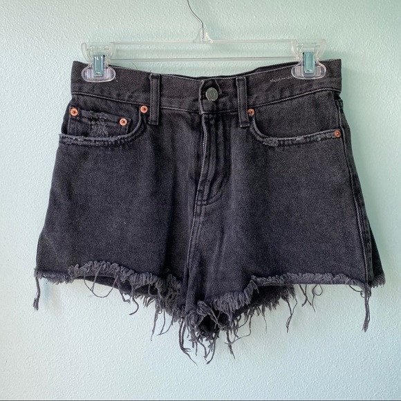 BDG Black Denim Distressed Short - Picture 1 of 5